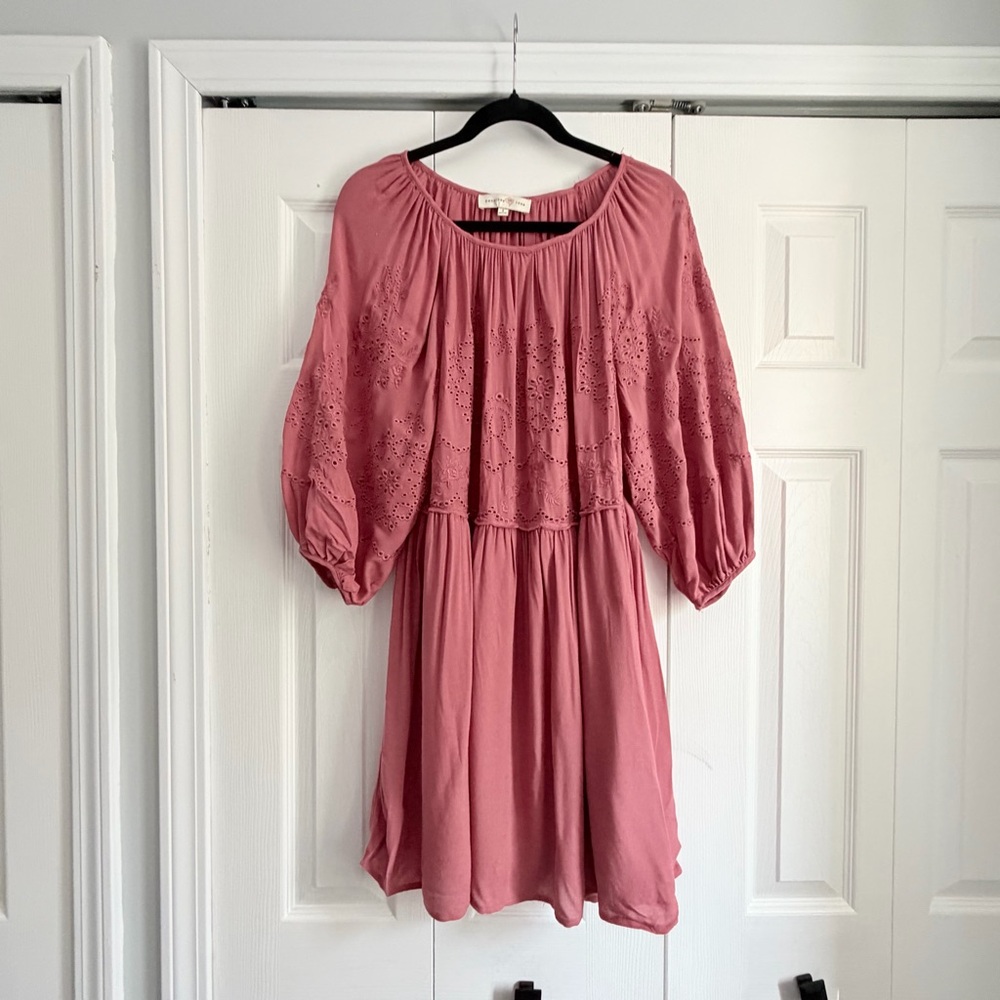 Penelope Rose Dusty Rose Peasant Dress